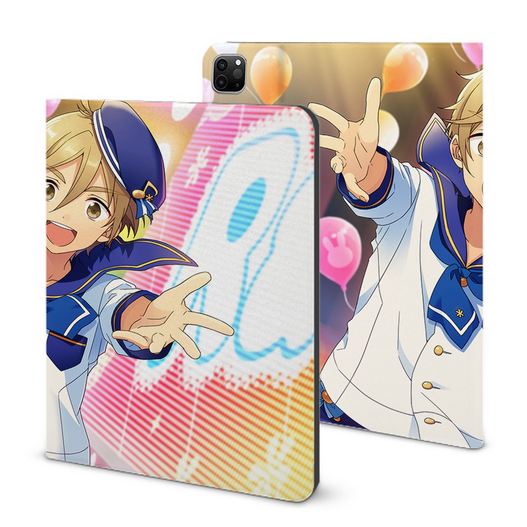 （画像用） あんさんぶるスターズ! Ensemble Stars IPad ケース ブック型 PUレザー TPU 耐衝撃 軽量 薄型 ペン収納なし 全面保護 IPad 各モデル対応